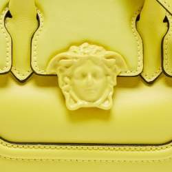 Pre Owned Versace Yellow Leather Mini Medusa Empire Tote