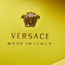 Pre Owned Versace Yellow Leather Mini Medusa Empire Tote