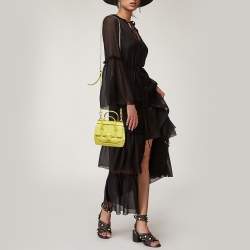 Pre Owned Versace Yellow Leather Mini Medusa Empire Tote