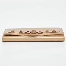 Versace Gold Patent Leather Medusa Wallet On Chain