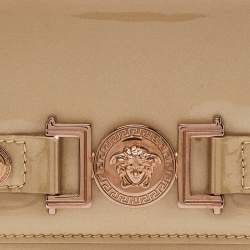 Versace Gold Patent Leather Medusa Wallet On Chain