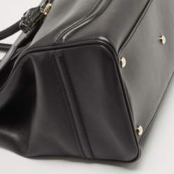 Pre Owned Versace Black Leather Empire Palazzo Tote