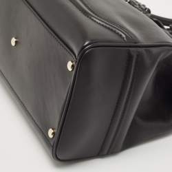 Pre Owned Versace Black Leather Empire Palazzo Tote