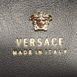 Pre Owned Versace Black Leather Empire Palazzo Tote