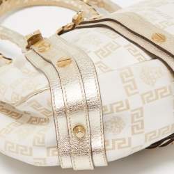 Versace Gold Signature Fabric and Leather Medusa Satchel