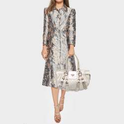 Versace Gold Signature Fabric and Leather Medusa Satchel