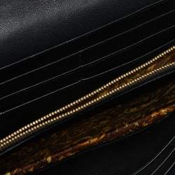 Versace Black Quilted Leather Flap Continental Wallet