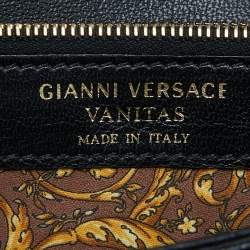 Versace Black Quilted Leather Flap Continental Wallet