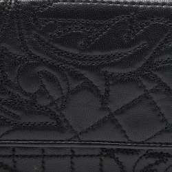 Versace Black Quilted Leather Flap Continental Wallet