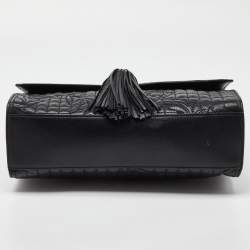 Pre Owned Versace Black Leather Tassel Medusa Shoulder Bag
