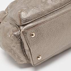 Pre Owned Versace Metallic Embossed Leather Front Pocket Shoulder Bag