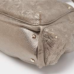 Pre Owned Versace Metallic Embossed Leather Front Pocket Shoulder Bag