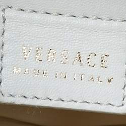 Pre Owned Versace White Quilted Patent Leather Satchel