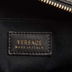 Pre Owned Versace Black Baroque Print Quilted Leather Icon Medusa Bowler Bag
