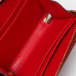 Pre Owned Versace Red Leather Medusa Zip Coin Purse