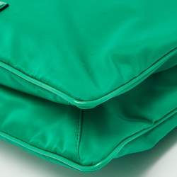 Versace Green Nylon and Leather Medusa Crossbody Bag