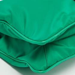 Versace Green Nylon and Leather Medusa Crossbody Bag