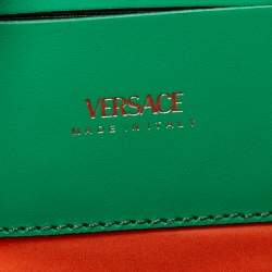 Versace Green Nylon and Leather Medusa Crossbody Bag