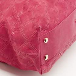 Versace Fuchsia Embossed Leather Icon Medusa Satchel
