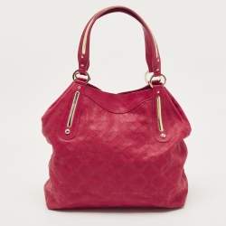 Versace Fuchsia Embossed Leather Icon Medusa Satchel
