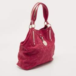 Versace Fuchsia Embossed Leather Icon Medusa Satchel