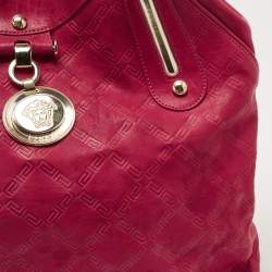 Versace Fuchsia Embossed Leather Icon Medusa Satchel