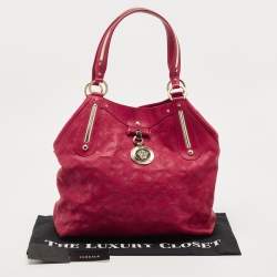 Versace Fuchsia Embossed Leather Icon Medusa Satchel
