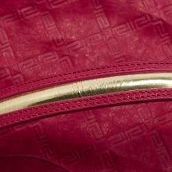 Versace Fuchsia Embossed Leather Icon Medusa Satchel
