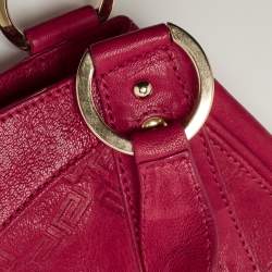Versace Fuchsia Embossed Leather Icon Medusa Satchel