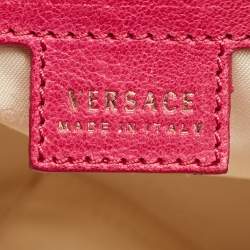 Versace Fuchsia Embossed Leather Icon Medusa Satchel
