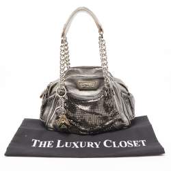 Pre Owned Versace Metallic Leather and Metallic Mesh Chain Link Bag