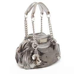 Pre Owned Versace Metallic Leather and Metallic Mesh Chain Link Bag