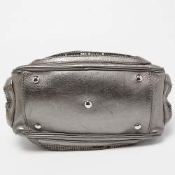 Pre Owned Versace Metallic Leather and Metallic Mesh Chain Link Bag