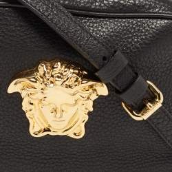 مملوكة مسبقًا Versace Black Leather Medusa Camera Crossbody Bag