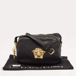 مملوكة مسبقًا Versace Black Leather Medusa Camera Crossbody Bag