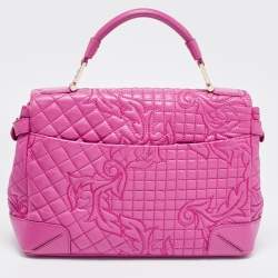 Versace Majenta Barocco Leather Altea Top Handle Bag