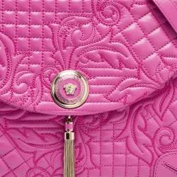 Versace Majenta Barocco Leather Altea Top Handle Bag