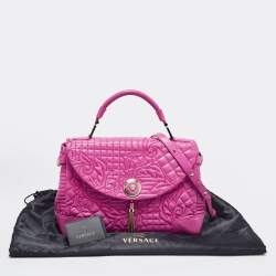 Versace Majenta Barocco Leather Altea Top Handle Bag