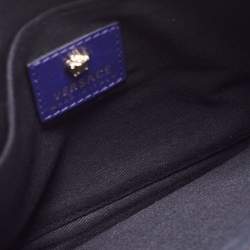 Pre Owned Versace Indigo Leather La Medusa Wristlet Pouch
