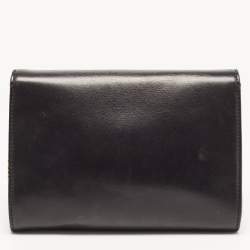 Pre Owned Versace Black Leather La Medusa Flap Chain Clutch