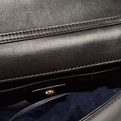 Pre Owned Versace Black Leather La Medusa Flap Chain Clutch