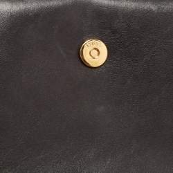 Pre Owned Versace Black Leather La Medusa Flap Chain Clutch