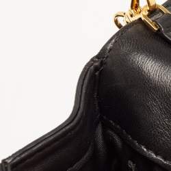 Pre Owned Versace Black Leather La Medusa Flap Chain Clutch