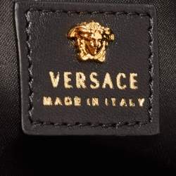 Pre Owned Versace Black Leather La Medusa Flap Chain Clutch