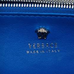 Pre Owned Versace Blue Leather Empire Palazzo Tote