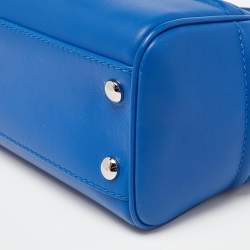 Pre Owned Versace Blue Leather Empire Palazzo Tote