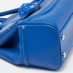 Pre Owned Versace Blue Leather Empire Palazzo Tote