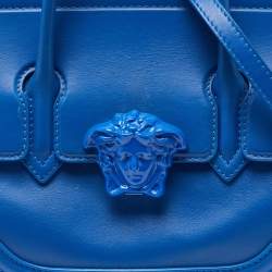 Pre Owned Versace Blue Leather Empire Palazzo Tote