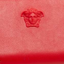 Versace Red Leather Medusa Zip Coin Purse