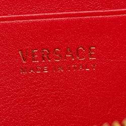 Versace Red Leather Medusa Zip Coin Purse
